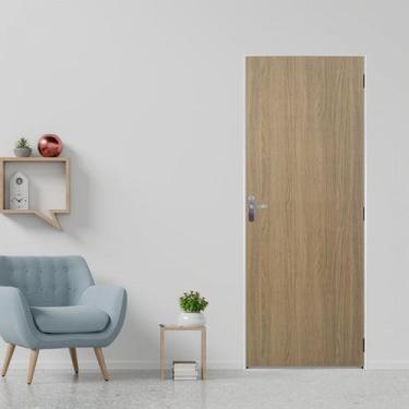 Imagem de Kit Porta de Madeira Lisa 215x85cm com Batente de Aço 6cm Açomad MGM A