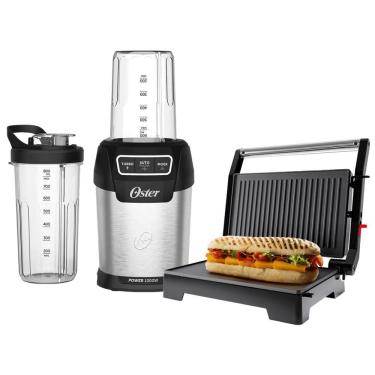 Imagem de Kit Blender Ultra Power E Mini Grill Elétrico Inox Oster