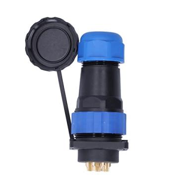 Imagem de Soquete de plugue à prova d'água, conector de fio elétrico SP28 quadrado com 4 orifícios com anel de vedação de silicone para equipamentos marinhos para instrumentos(8 núcleos)