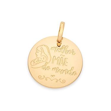 Imagem de Medalha melhor mãe do mundo folheada a ouro Rommanel med 2,1 cm