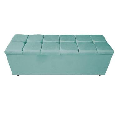 Imagem de Calçadeira Estofada Manchester 160 Cm Queen Size Suede Azul