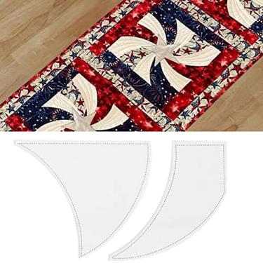 Imagem de 2 peças modelo de cata-vento trançado modelos de colchas de acrílico modelo de cata-vento régua de máquina de costura DIY ferramenta de retalhos