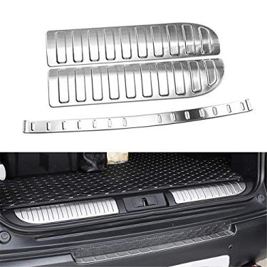 Imagem de 3 peças de aço inoxidável externo e interno para para-choque traseiro Scuff Sill Plate Trim serve para Land Rover Range Rover Sport 2014-2020