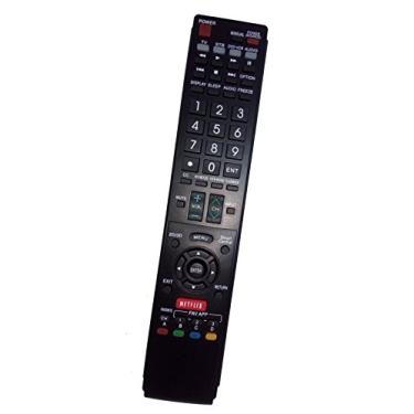 Imagem de Controle remoto substituído compatível com Sharp LC60LE660U LC-70LE661U LC-60SQ17 LC60SQ17U LC-70EQ10U LC70EQ30U AQUOS LED HD TV com botão Netflix 2D/3D