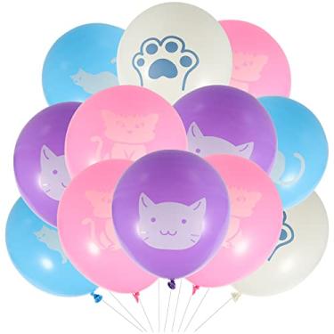 Imagem de 40 Unidades Balão De Gato Balões De Látex Coloridos Balões De Festa De Gato Balões De Látex De Animais Balões De Ano Novo Emulsão Bicho De Estimação Filho Acessórios Para Festa