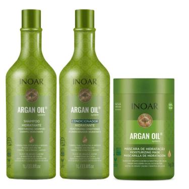 Imagem de Inoar Argan Oil System - Kit Shampoo e Condicionador + Argan Oil Máscara 1kg