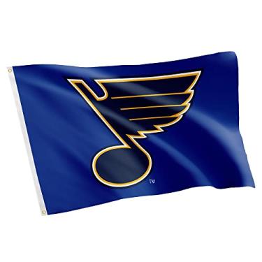 Imagem de Desert Cactus Bandeira do time de Blues de St. Louis NHL National Hockey League 100% poliéster para ambientes internos e externos 1,5 m x 1,5 m (Design #1)