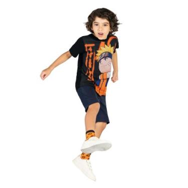 Imagem de Camiseta Naruto Infantil Unissex Laranja Brandili 35591-Lj
