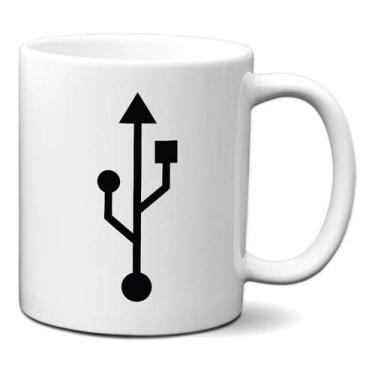 Imagem de Caneca Símbolo Conexão Usb Presente Geek Nerd Criativo