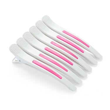 Imagem de 6 peças/conjunto de presilhas de cabelo pin-up de plástico com aba de pato para divisão de cabelo – Pulseira de silicone profissional antiderrapante clipes de salão DIY acessórios grampos de cabelo para mulheres, White-Style2
