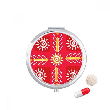 Imagem de Porta-comprimidos de desenho de civilização antiga Totems de trigo, México, caixa de armazenamento de remédios