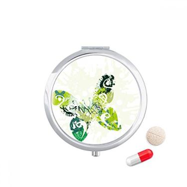 Imagem de Caixa de comprimidos de grafite borboleta verde animal, caixa de armazenamento de remédios