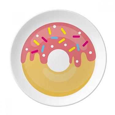 Imagem de Rosquinha rosa sobremesa prato decorativo de porcelana salver louça de jantar