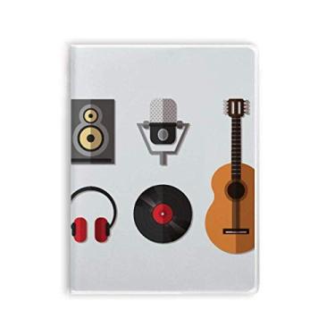 Imagem de Capa para fone de ouvido de guitarra, microfone de CD, estampa de música, caderno, capa macia, diário
