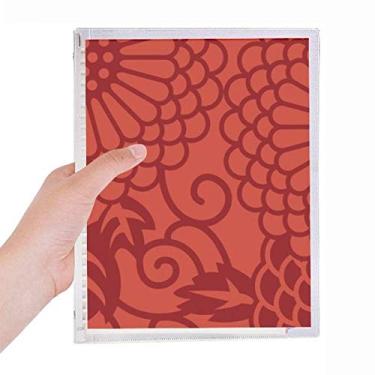 Imagem de Caderno com estampa de flores asiáticas estilo chinês japonês com folhas soltas e diário recarregável