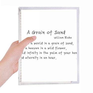 Imagem de Caderno com uma frase famosa de poesia A Grain of Sand Diary de folhas soltas recarregáveis de papelaria