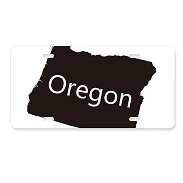 Imagem de DIYthinker Oregon - Placa de licença com mapa dos Estados Unidos da América, etiqueta de aço inoxidável para decoração de automóveis