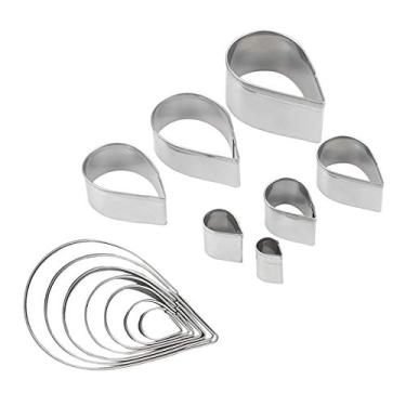 Imagem de 2 conjuntos de 14 peças de cortadores de biscoito de aço inoxidável para bolo, formato de gota de chuva, forma de pétala de rosa, cortador de molde para fondant, doces, biscoitos, sanduíches, massas e decoração de bolos