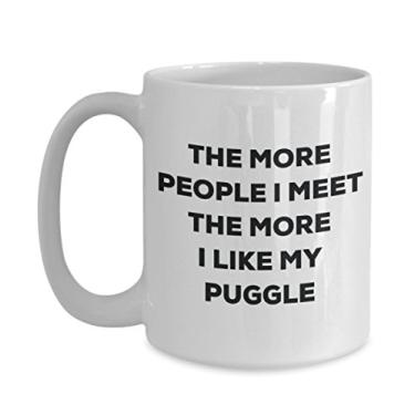 Imagem de Caneca The more people I meet the more I like my Puggle - Caneca de café divertida - Presente fofo para amantes de cães de Natal