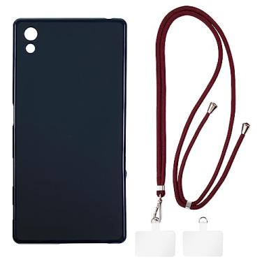 Imagem de Shantime Capa Sony Xperia Z5 + cordões universais para celular, pescoço/alça macia de silicone TPU capa protetora para Sony Xperia Z5 Dual (5,2 polegadas)