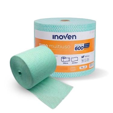 Imagem de Pano Multiuso Bobina Perfex Rolo de Limpeza 20cmX240m - INOVEN - 600 Unidades - Verde