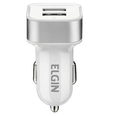 Imagem de Carregador USB Veicular Elgin 12V 2 entradas 10W Branco