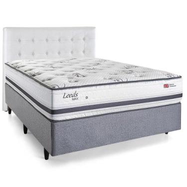 Imagem de Cama Box Casal Com Cabeceira Herval Leeds, Molas Maxspring, 69X138x188