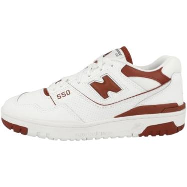Imagem de New Balance Tênis feminino 550, Branco/Vermelho, 34