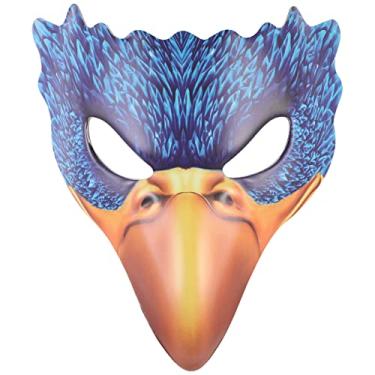 Imagem de Capa para o rosto de Halloween com bico longo de pássaro e meia face capa para de Halloween para baile de máscaras (azul)