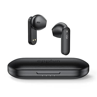Imagem de 2021 Wireless Earbuds,EppFun Bluetooth 5.2 Headphones Qualcomm QCC3040 AptX HD CVC 8.0 & ENC Noise Cancellation 4-Mic Clear Calls IPX5 Waterproof 32H Playtime Touch control Bluetooth Earbuds (Black)