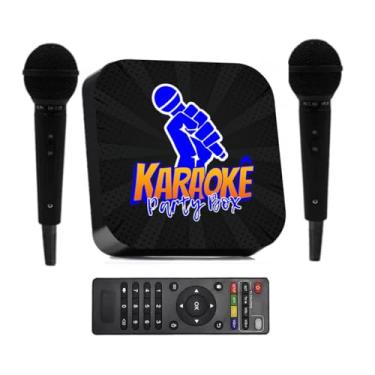 Imagem de Karaoke Party Box Profissional Preto +de 2000 Músicas +2 Microfones Com Fio (Sistema Com Pontuação e Lista de Espera) ORIGINAL