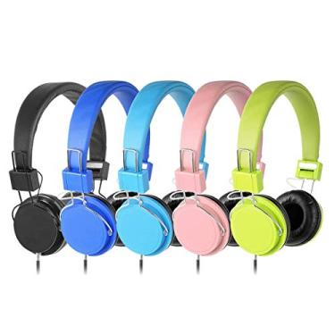 Imagem de Conjunto de fones de ouvido Kaysent para sala de aula pesada para estudantes - (KPB-10Mixed) 10 pacotes de fones de ouvido multicores para crianças, para escola, biblioteca, computadores, crianças e adultos (sem microfone)
