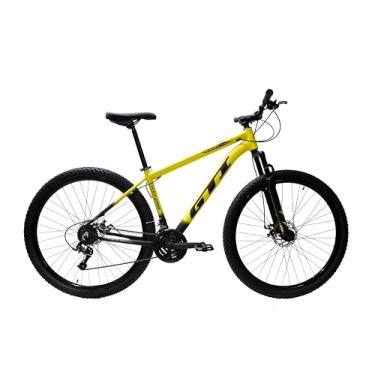 Imagem de Bicicleta Mtb Gti Roma Bike Aro 29 - Susp Dianteira - Quadro Alumínio - 21 Velocidades - Freio a Disco (Amarelo/Preto, 21)