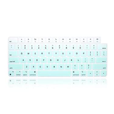 Imagem de MMDW Capa protetora de silicone para teclado iMac 2021 24 polegadas Magic Keyboard com Touch ID (modelo: A2449, lançado em 2021) e teclado mágico sem fio (modelo: A2450, lançado em 2021), verde menta