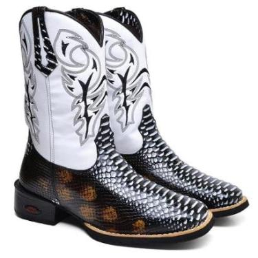 Imagem de Bota Texana Masculina Couro Jacaré Country Estilo Moderna-Masculino