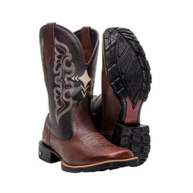Imagem de Bota Western Masculina Bico Quadrado em Couro Texas Gold Cruzeta-Masculino