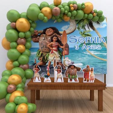 Imagem de Kit Decoração Personalizado Festa de Aniversário Infantil Moana P-MOA02