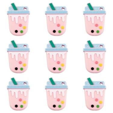 Imagem de Beadthoven 10 contas de silicone boba chá leite 35 mm linda garrafa de bebida berloque contas faça você mesmo pulseira colar contas contas de silicone contas focais de borracha solta para cordões caneta chaveiro fabricação de joias DIY artesanato