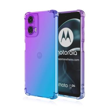 Imagem de KOARWVC Capa para Moto G24, capa para celular Motorola G04, capa transparente gradiente, fina, antiarranhões, TPU à prova de choque, capa protetora para celular para Motorola Moto G24 Moto G04