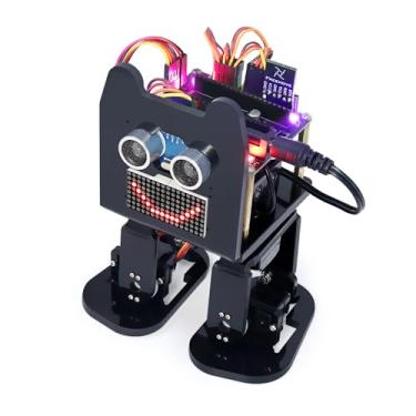 Imagem de Freenove Kit de robô bípede para Raspberry Pi Pico (não incluído) (compatível com Arduino IDE), expressões de matriz de LED, prevenção de obstáculos, luzes coloridas, campainha, alto-falante