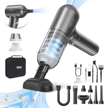 Imagem de MECO ELEVERDE Aspirador de pó portátil sem fio, aspirador de pó para carro 18000Pa, sucção potente, mini aspirador de pó de 3 engrenagens, espanador de ar comprimido 4 em 1, luz de LED, aspirador