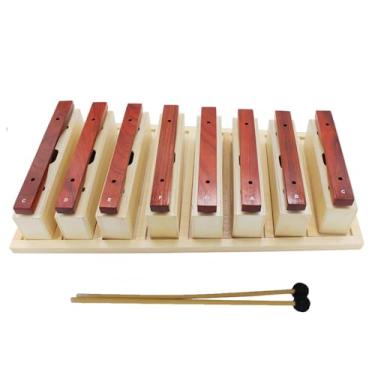Imagem de Bloco Orff bloco de mogno xilofone de 8 tons glockenspiel de 8 tons percussão instrumento de percussão de mogno