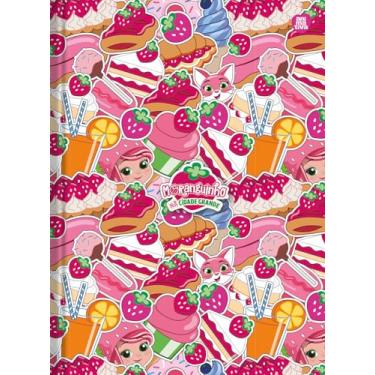 Imagem de Kit de Caderno, Brochura Costurado 1/4 Pequeno, Capa Dura - Glitter, Moranguinho, 80 Folhas, Animativa, Pacote com 5 Unidades