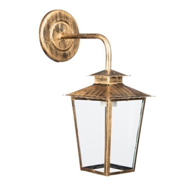 Imagem de Kit 3 Luminárias Lustre Arandela Colonial de Vidro Transparente 14BN (Ouro Velho)