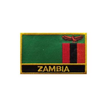 Imagem de Ruoming 1 PÇ Patch de bandeira da Zâmbia bordado a ferro ou costurado, tático, militar, nacional da Zâmbia
