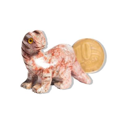 Imagem de 01 Dinossauro Esculpido Artesanato em Dolomita Pedra Natural