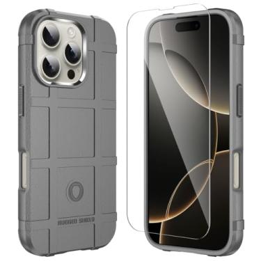 Imagem de LABILUS Capa protetora tática robusta à prova de quedas de 2,4 m TPU espesso armadura tática compatível com iPhone 16 Pro (6,3 polegadas) - cinza cidade