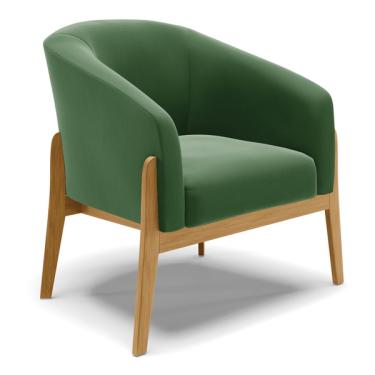 Imagem de Cadeira Sala De Jantar Base De Madeira Stella Suede D03 - D'r