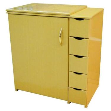 Imagem de Gabinete Luxo 5 Gavetas P/maquina D Costura Doméstica Marfim - Megamak