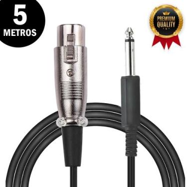 Imagem de Cabo De Microfone Profissional P10 Mono x Canon XLR Fêmea 5 Metros Ori